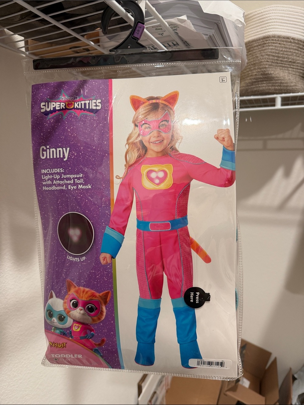 Spirit Super Kitties Ginny Light-Up Pink and Blue Toddler Costume, size 5-6T